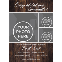 Wooden Grad Invite